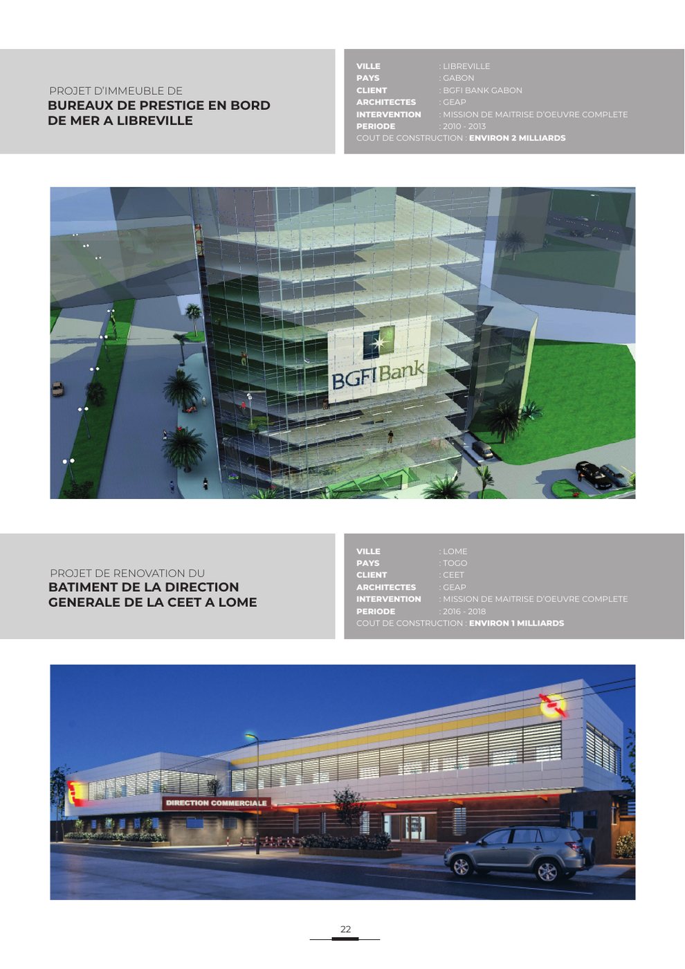 Bureaux bord de mer et Direction CEET