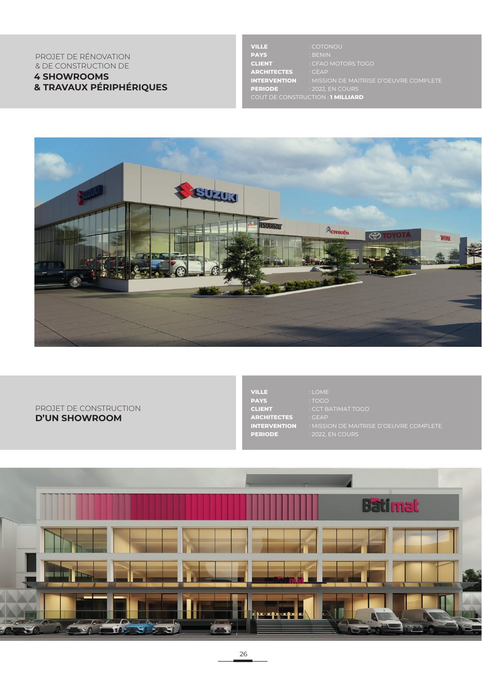 Showrooms CFAO et CCT BATIMAT